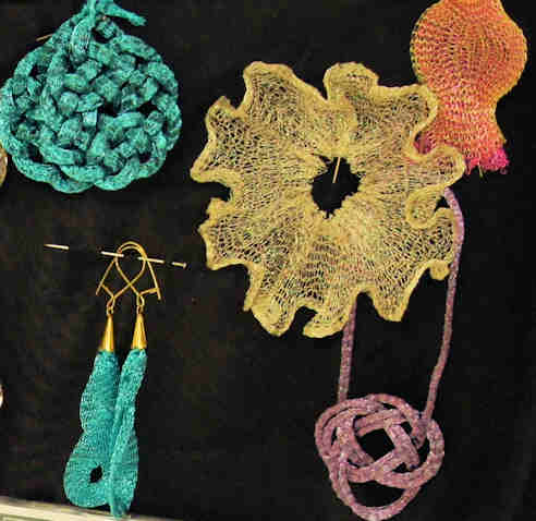 Knitted wire earrings