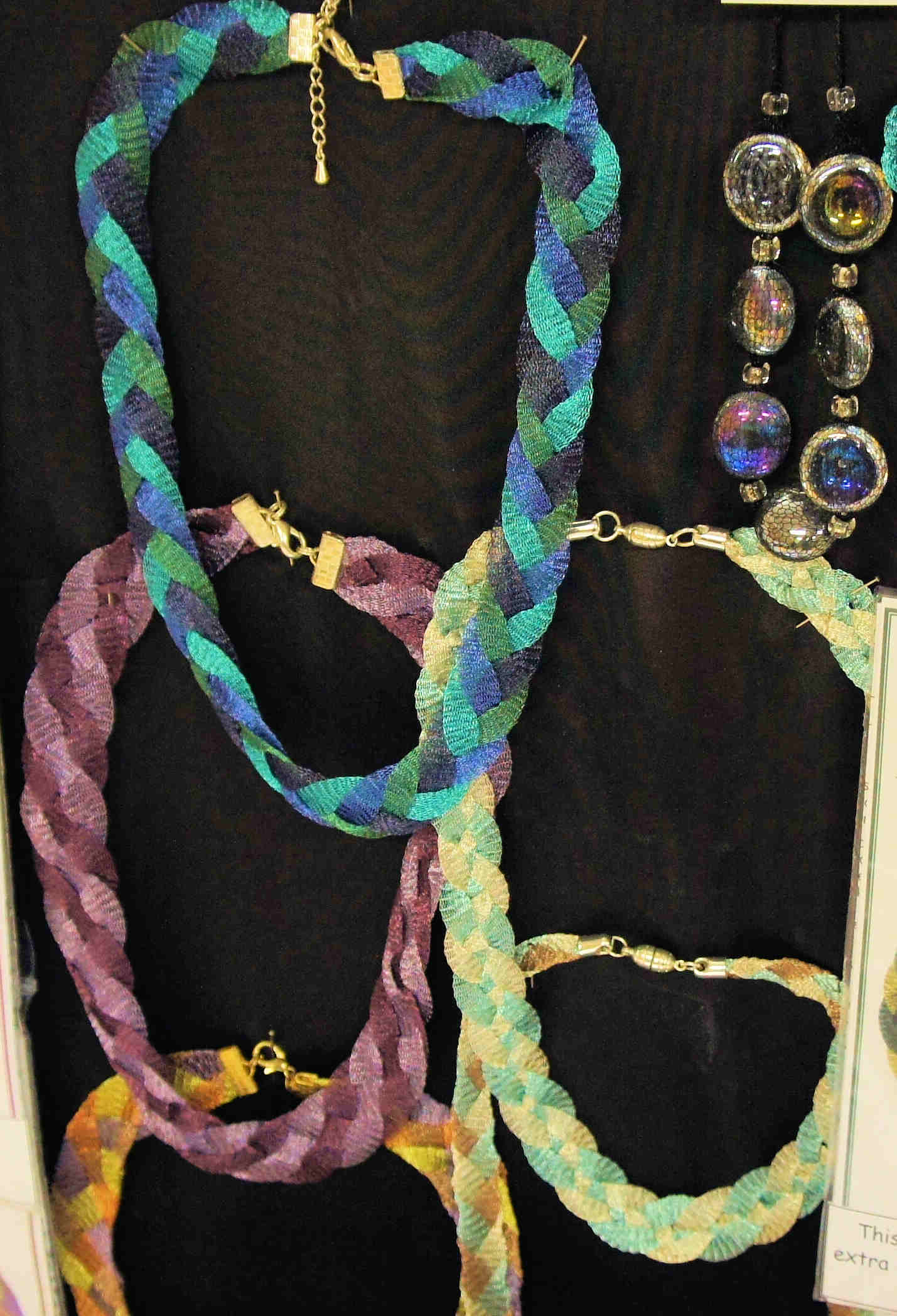 Display of necklaces