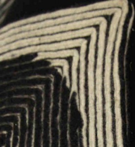 black and white cushion cover detail of a black and white cushion cover