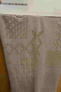 Sample showing lace knitting