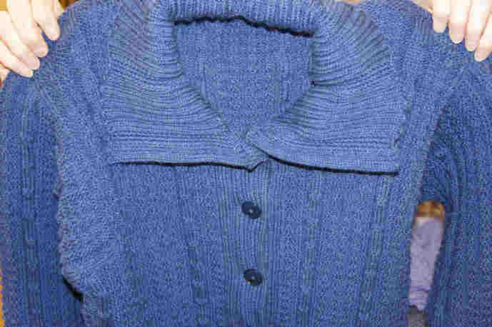 Clare's Blue garter stitch cardigan