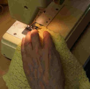 Stitching around the neckline