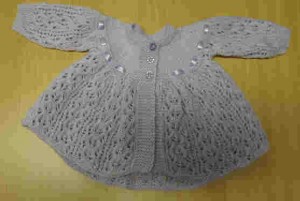Lilac Babies Jacket - lacey pattern