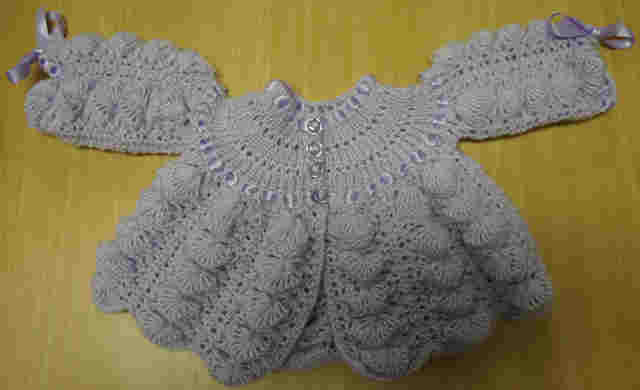 Lilac babies jacket in shell pattern