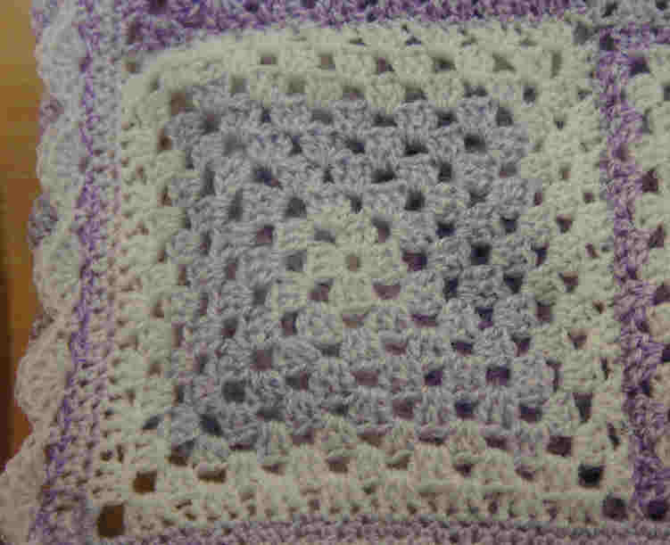 Granny Square detail of Blanket