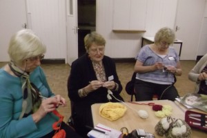 Crochet Workshop - members trying a design