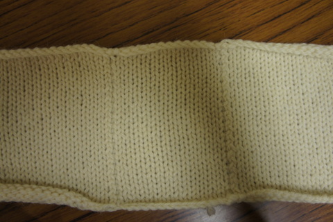 3 pieces joined on machine with flat seam technique