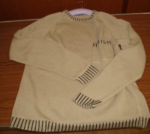 Jumper with striped edging
