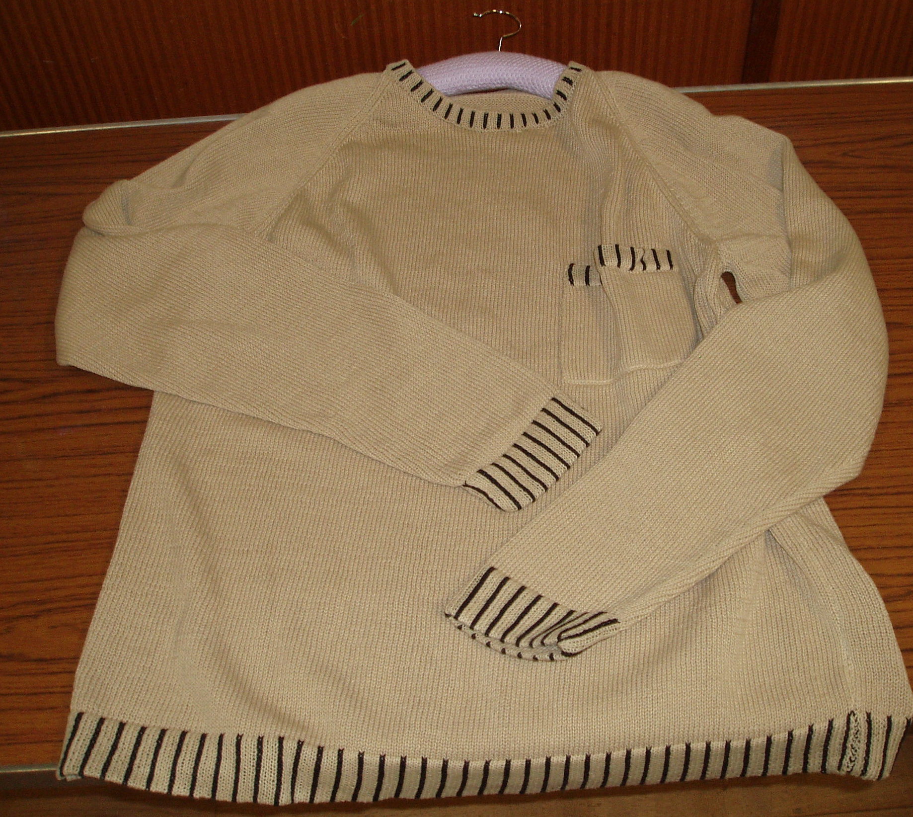 Jumper with striped edging