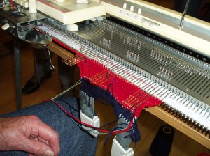 Needles in hold to ensure they knit off correctly
